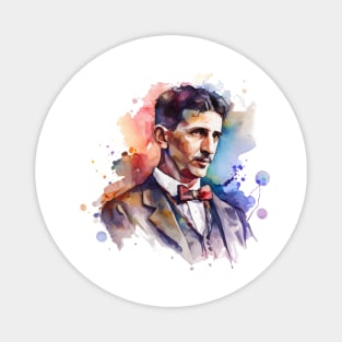 NIKOLA TESLA WATER COLOR PORTRAIT Magnet